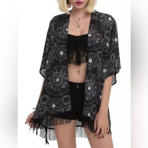 Astrology Fringe Kimono Top